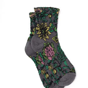Socks: Fleur Socks – Charcoal