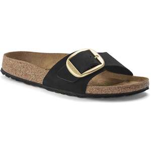 Footwear: BIRKENSTOCK MADRID BIG BUCKLE NUBUCK - REGULAR - BLACK