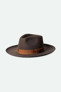 Brixton: BRIXTON RENO FEDORA - DARK GREY/COPPER