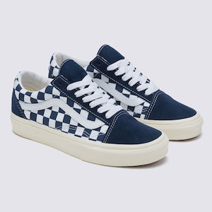 Vans: VANS OLD SKOOL CHECKERBOARD DRESS BLUES