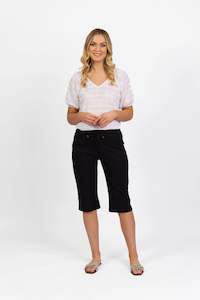 VASSALLI BELOW KNEE SKINNY LEG ELASTIC WAIST PANT