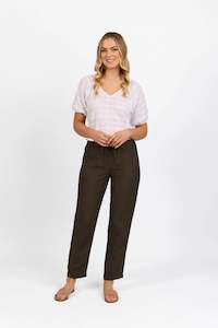 Vassalli: VASSALLI SLIM LEG ANKLE GRAZER PANT WITH FULL ELASTIC WAISTBAND