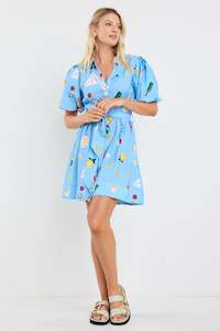Among The Brave: AMONG THE BRAVE SUNDOWN HOLIDAY PUFF SHORT SLEEVE MIN SHIRT DRESS