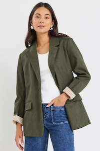 IVY + JACK DOCK RAMIE ROLLED SLEEVE BLAZER