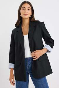 IVY + JACK DOCK RAMIE ROLLED SLEEVE BLAZER