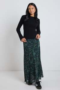 IVY + JACK MONUMENT DITSY PRINT BIAS MAXI SKIRT