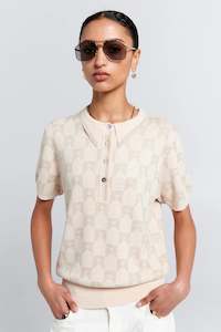 Karen Walker: KAREN WALKER MONOGRAM KNIT POLO