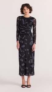 STAPLE THE LABEL AURA MESH MIDI DRESS