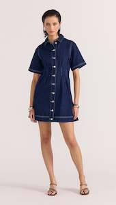 STAPLE THE LABEL AUGUSTA DENIM MINI DRESS