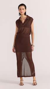 STAPLE THE LABEL PORTICO CROCHET POLO TOP