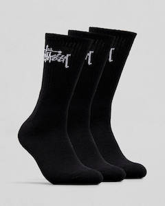 STUSSY MENS GRAFFITI CREW SOCKS 3 PACK