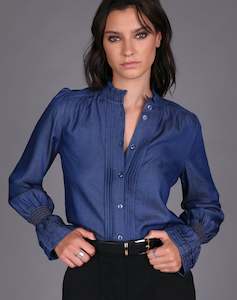 Storm: STORM DENIM BLUE PINTUCK SHIRT