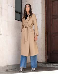 Storm: STORM CHIEF WOOL BELTED WRAP COAT