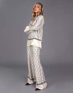 STORM GEOGRAPHIC WIDE LEG PRINT PANTS