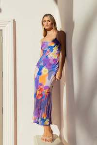 GEORGIE MAE LAVISH FLORAL TIE BACK BIAS SLIP DRESS