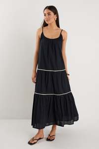 IVY + JACK LATELY STRAPPY TIERED MAXI DRESS
