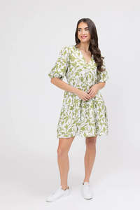 SEEKING LOLA ASPIRING MINI DRESS OLIVE STEM