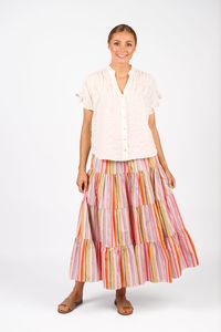 Knewe: KNEWE ADDISON TOP WHITE CHECK