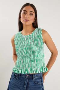 Womens: IVY + JACK LONELY GREEN STRIPED SHELL TOP