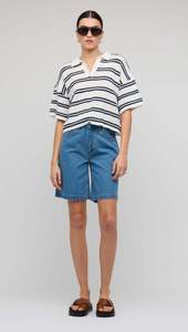 STAPLE THE LABEL SOLSTICE KNIT POLO TOP