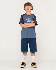 Kids: RUSTY FLIP DADDY JORT BOYS- DEEP SEA