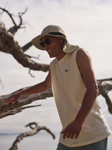 JUST ANOTHER FISHERMAN TAMP TANK - ANTIQUE WHITE