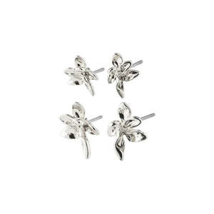 Jewellery: PILGRIM RIKO EARRINGS 2 IN 1 - SILVER PLATED