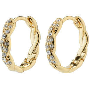 PILGRIM EZO TWILED CRYSTAL HOOPS - GOLD PLATED