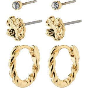 PILGRIM EMANUELLE 3 IN 1 EARRINGS - GOLD PLATED