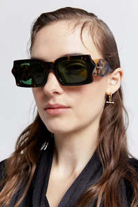 Karen Walker Eye Wear: KAREN WALKER BLOW WAVE - TWO TORTS