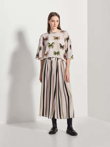 JULIETTE HOGAN ARCADE SKIRT (ARTISAN STRIPE SILK)