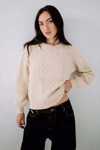 RUSTY TWO TALES KNITTED CREW