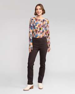 VASSALLI BAY KNIT PULL ON SLIM LEG FULL LENGTH KNIT DENIM PULL ON PANT