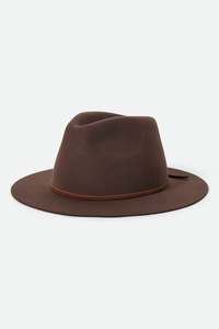 BRIXTON WESLEY PACKABLE FEDORA - CHOCOLATE