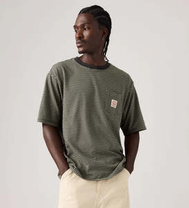 Levis: LEVIS SS WORKWEAR EAUAN STRIPE DRIED SAGE