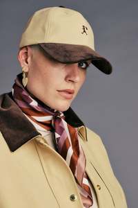 Headwear: KAREN WALKER RUNAWAY GIRL CLASSIC CAP TAN
