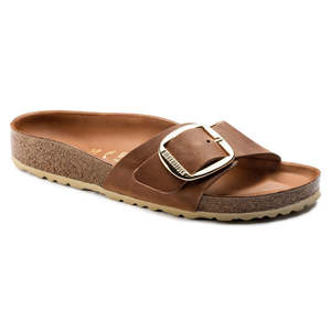 BIRKENSTOCK MADRID BIG BUCKLE OILED LEATHER - REGULAR - COGNAC