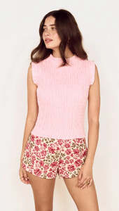 MINK PINK MILA SHIRRED TOP