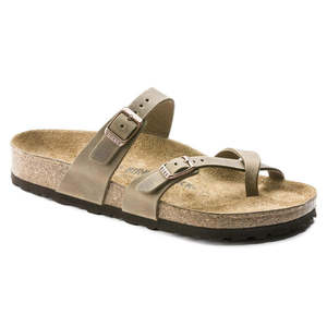 Footwear: BIRKENSTOCK MAYARI OILED LEATHER - REGULAR - TOBACCO BROWN