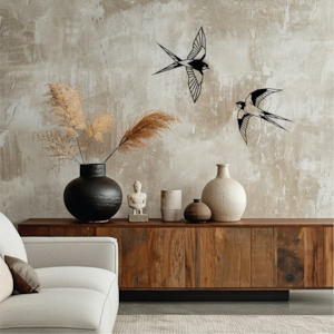 Frontpage: Geometric swallows wall art