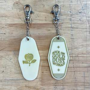 Record Fair: Retro motel style keyring - Gold Dust Woman