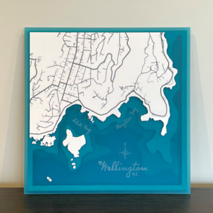 Bathymetric Coastal Map Art: Island Bay map
