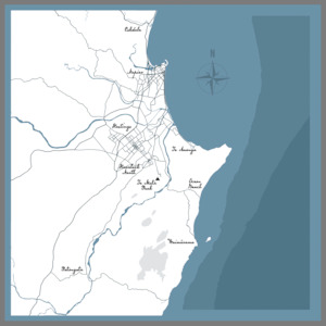 Bathymetric Coastal Map Art: Custom Coastal Contour Map - premium