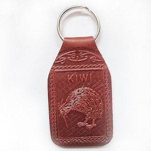 Stylish Leather Key Chain with Kiwi and New Zealand Map Bowls Avenue