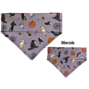 Products: Small Halloween on Lilac Bandana Bow Wow Boutique NZ