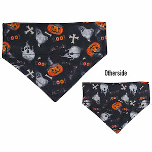 Small BOO Ghosts & Pumpkins Bandana Bow Wow Boutique NZ