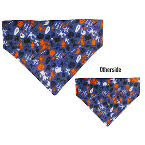 Medium Halloween on Blue Bandana Bow Wow Boutique NZ