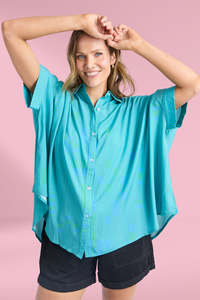 Elm Luna Shirt Gumdrop Green Stripe