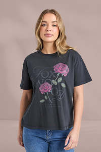 Foxwood English Rose Tee Black