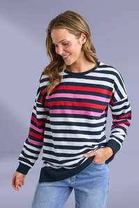 Elm Lollipop Crew Navy and White Stripe